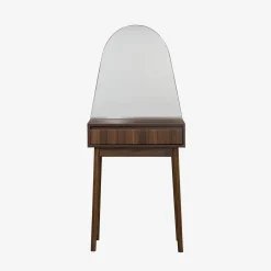 Mueble tocador de madera espejo redondo, 60cm