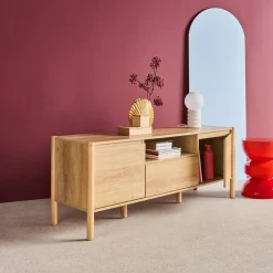 Mueble TV con 2 puertas y 1 cajón, 140cm