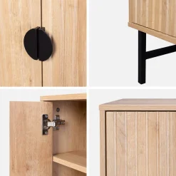 Mueble TV con efecto madera, 160cm