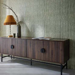 Mueble TV con efecto madera, 160cm