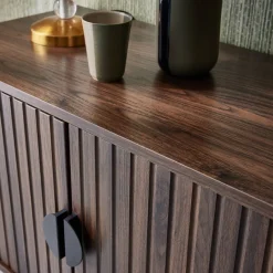 Mueble TV con efecto madera, 160cm
