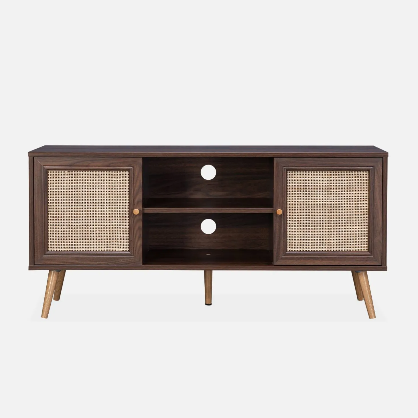 Mueble TV de caña trenzada, 120cm