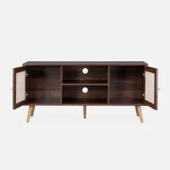 Mueble TV de caña trenzada, 120cm