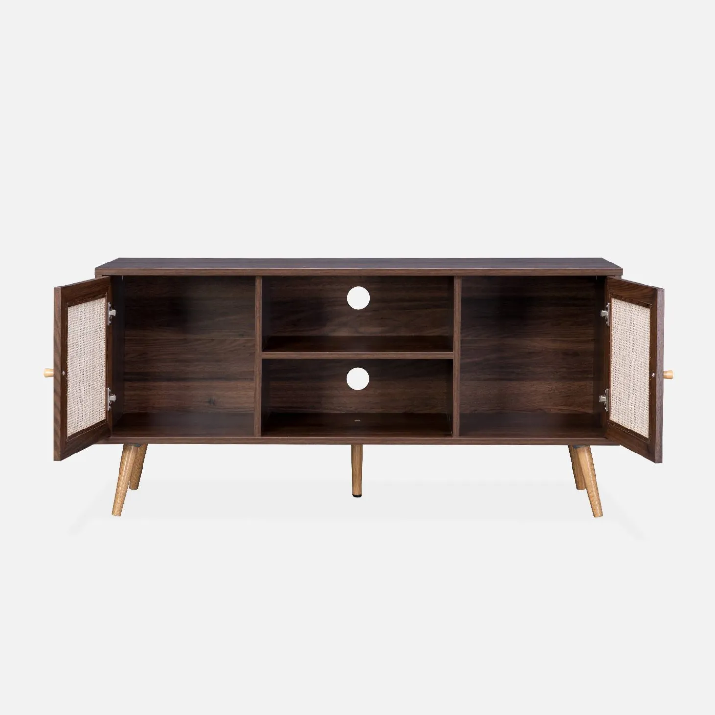 Mueble TV de caña trenzada, 120cm