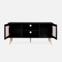 Mueble TV de caña trenzada, 120cm