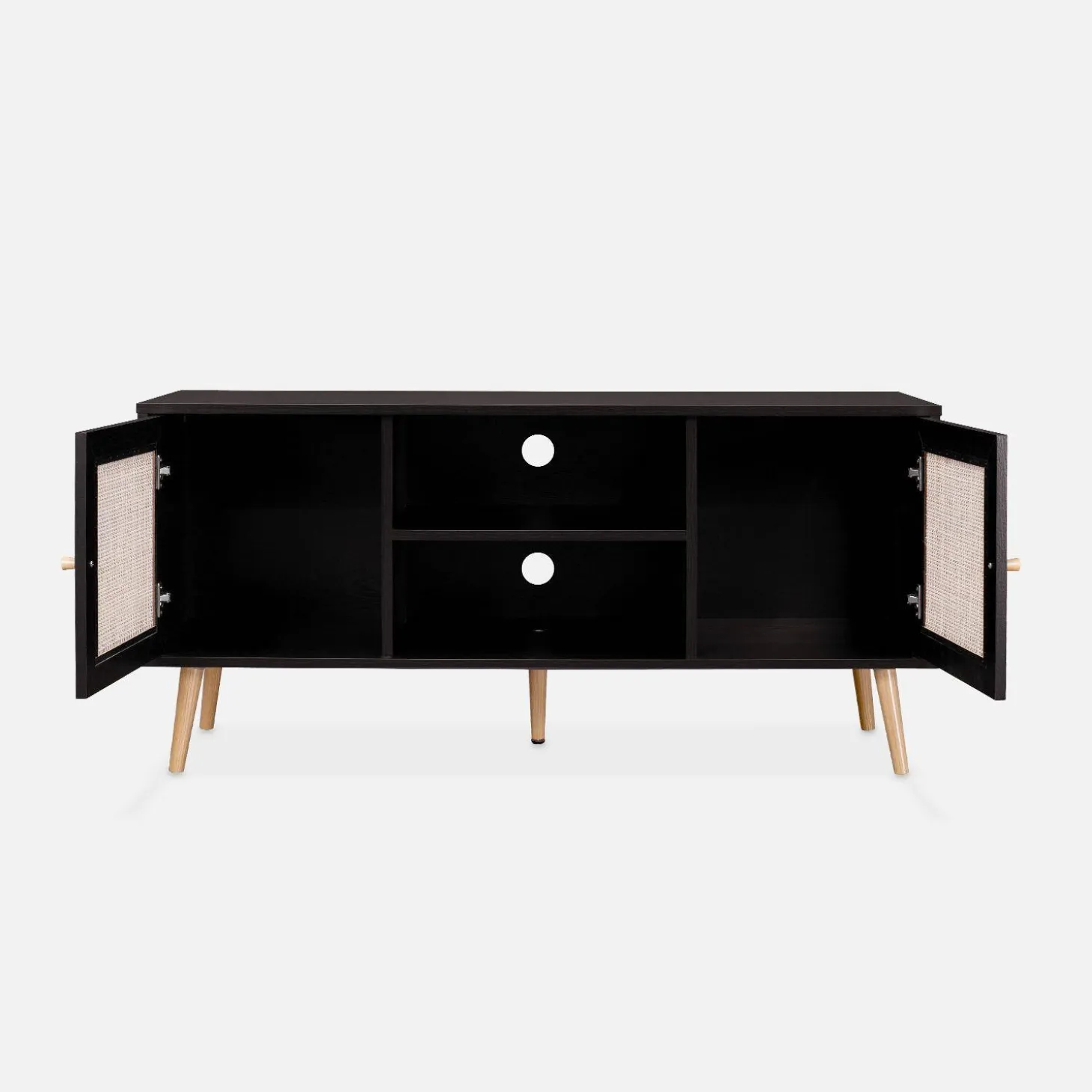 Mueble TV de caña trenzada, 120cm