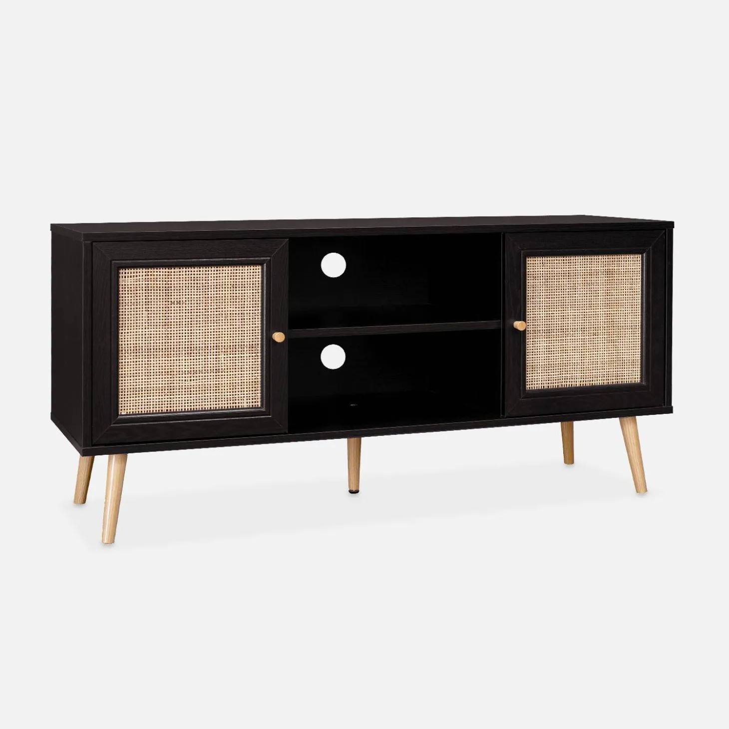 Mueble TV de caña trenzada, 120cm