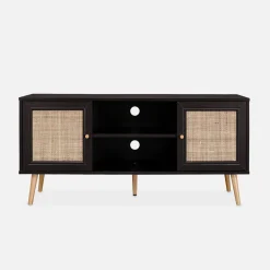 Mueble TV de caña trenzada, 120cm