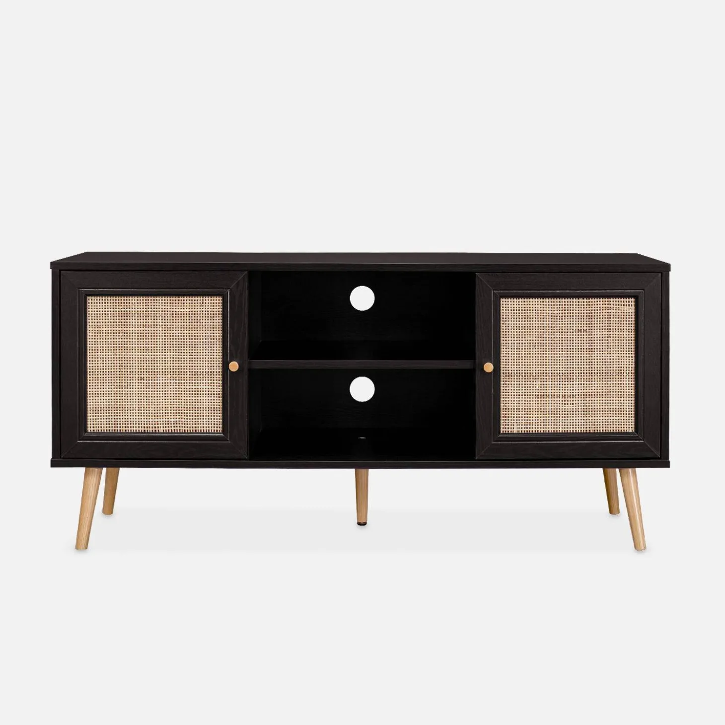 Mueble TV de caña trenzada, 120cm