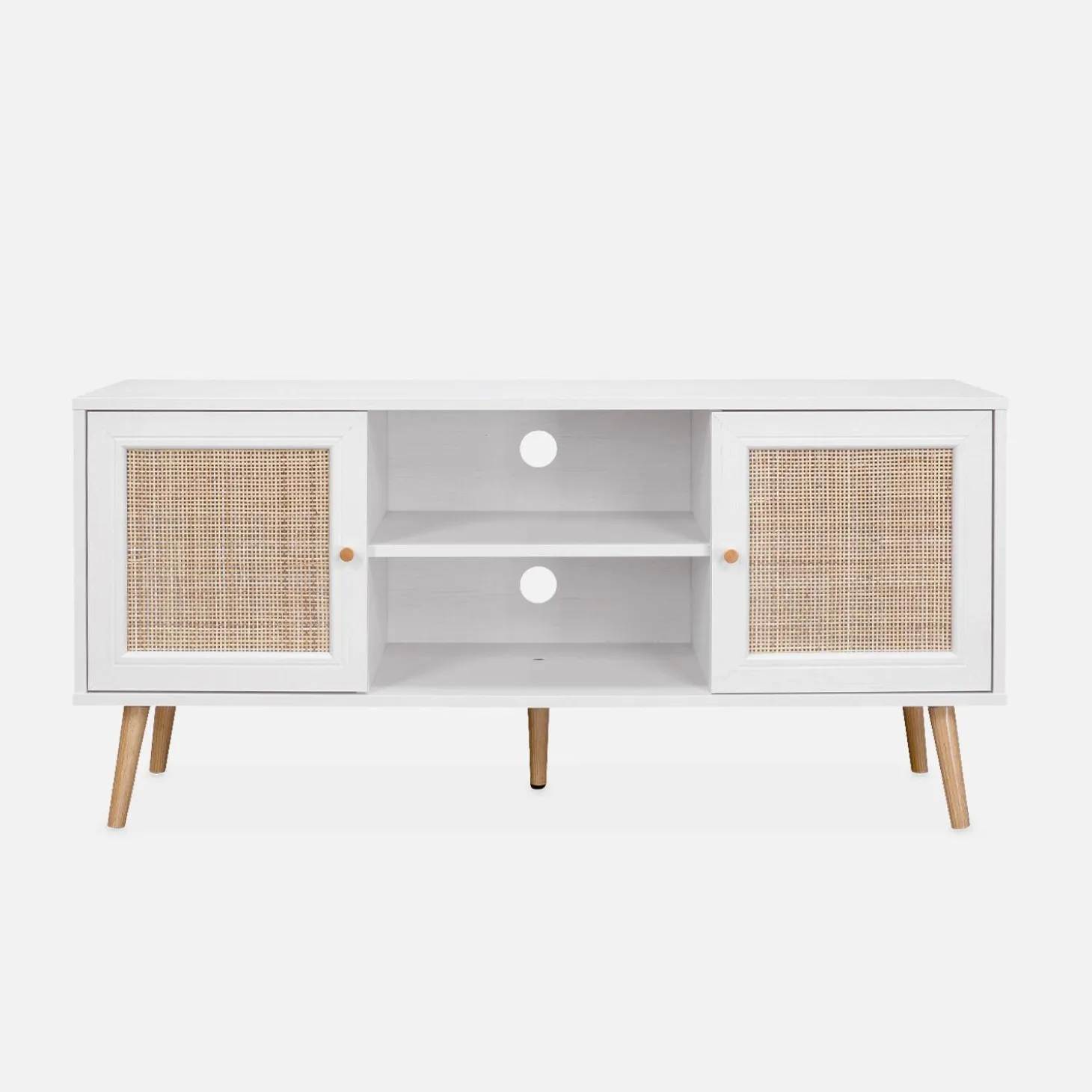 Mueble TV de caña trenzada, 120cm