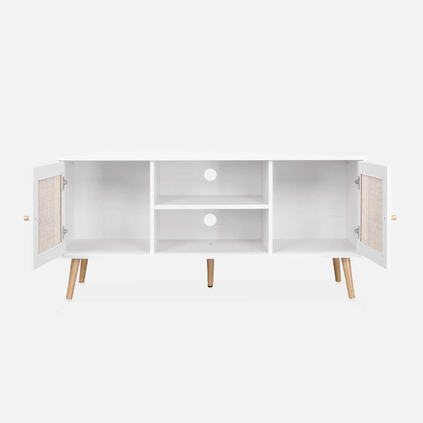 Mueble TV de caña trenzada, 120cm
