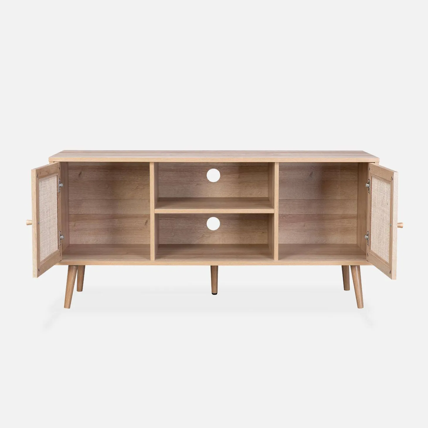 Mueble TV de caña trenzada, 120cm