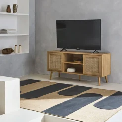 Mueble TV de caña trenzada, 120cm