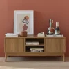 Mueble TV de efecto madera con 2 puertas, 120cm