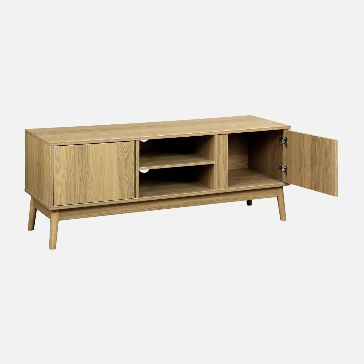 Mueble TV de efecto madera con 2 puertas, 120cm