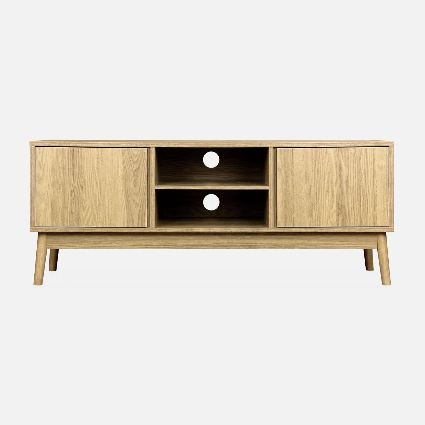 Mueble TV de efecto madera con 2 puertas, 120cm