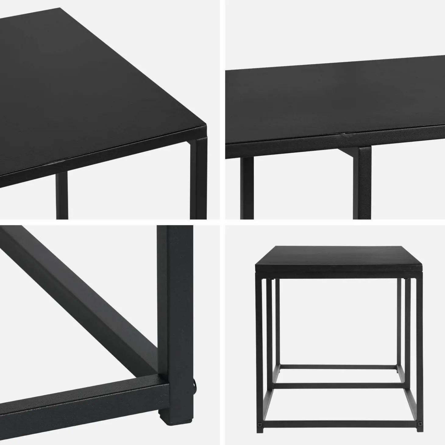 Mueble TV de metal con barra de refuerzo, 140cm