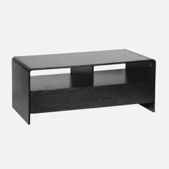 Mueble TV decorado de madera redondeada 2 cajones 110cm