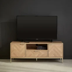 Mueble TV efecto madera en espiga 120cm