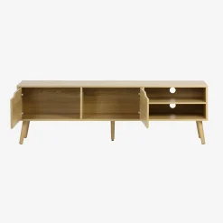 Mueble TV en acabado estilo nogal con 2 puertas, 160cm