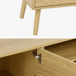 Mueble TV en acabado estilo nogal con 2 puertas, 160cm