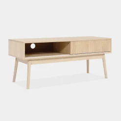 Mueble TV escandinavo efecto madera, 115cm