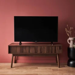 Mueble TV escandinavo efecto madera, 115cm