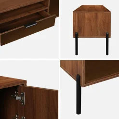 Mueble TV vintage efecto madera de nogal 151,5cm