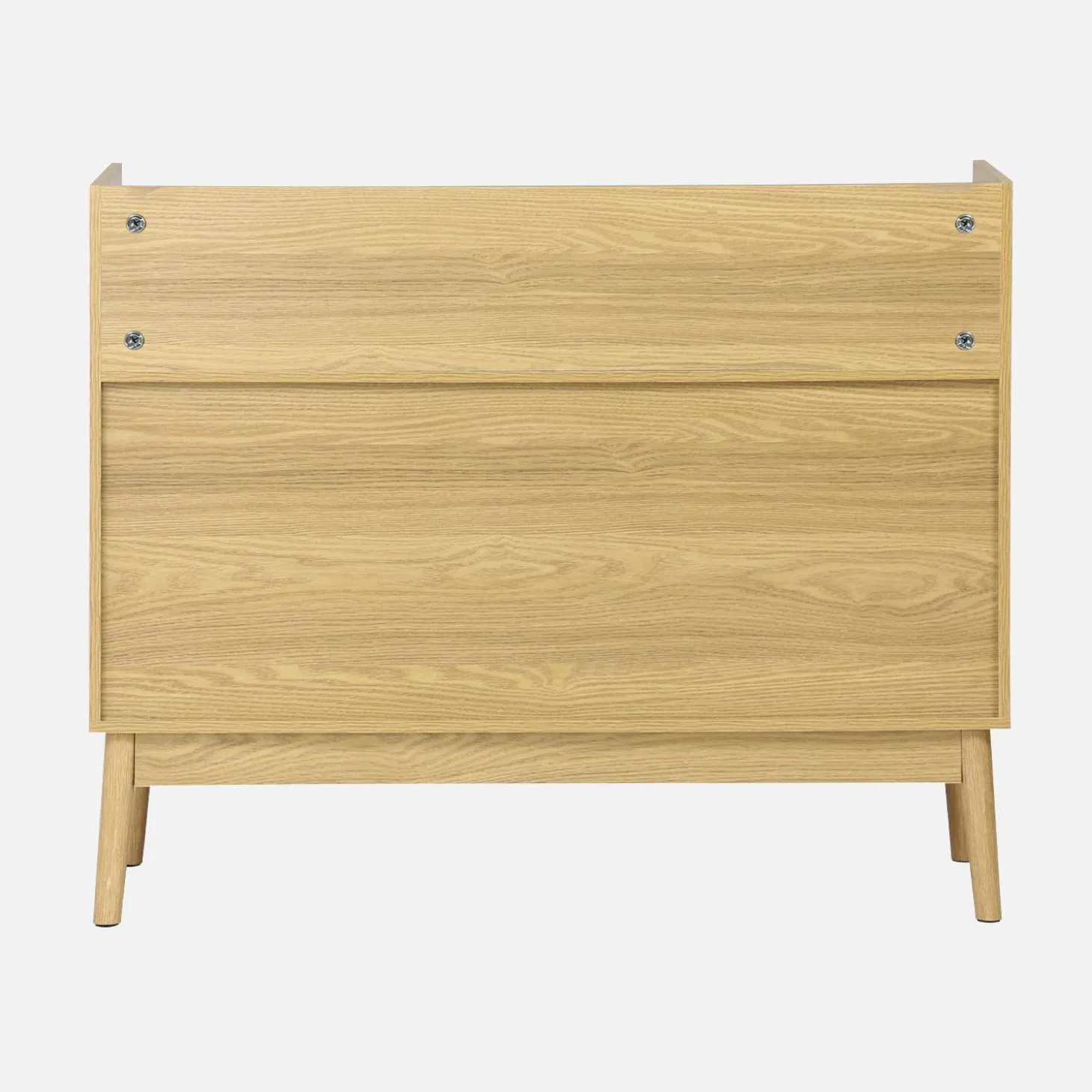 Mueble vinilo vintage con decoración madera, 100cm