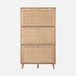 Mueble zapatero de caña