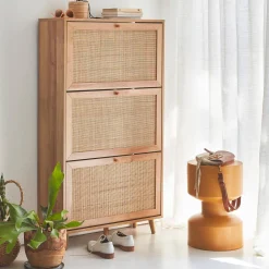 Mueble zapatero de caña