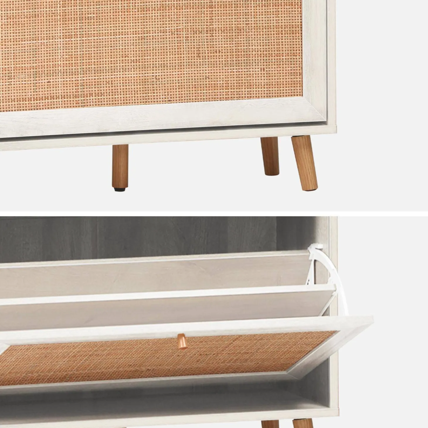 Mueble zapatero de caña