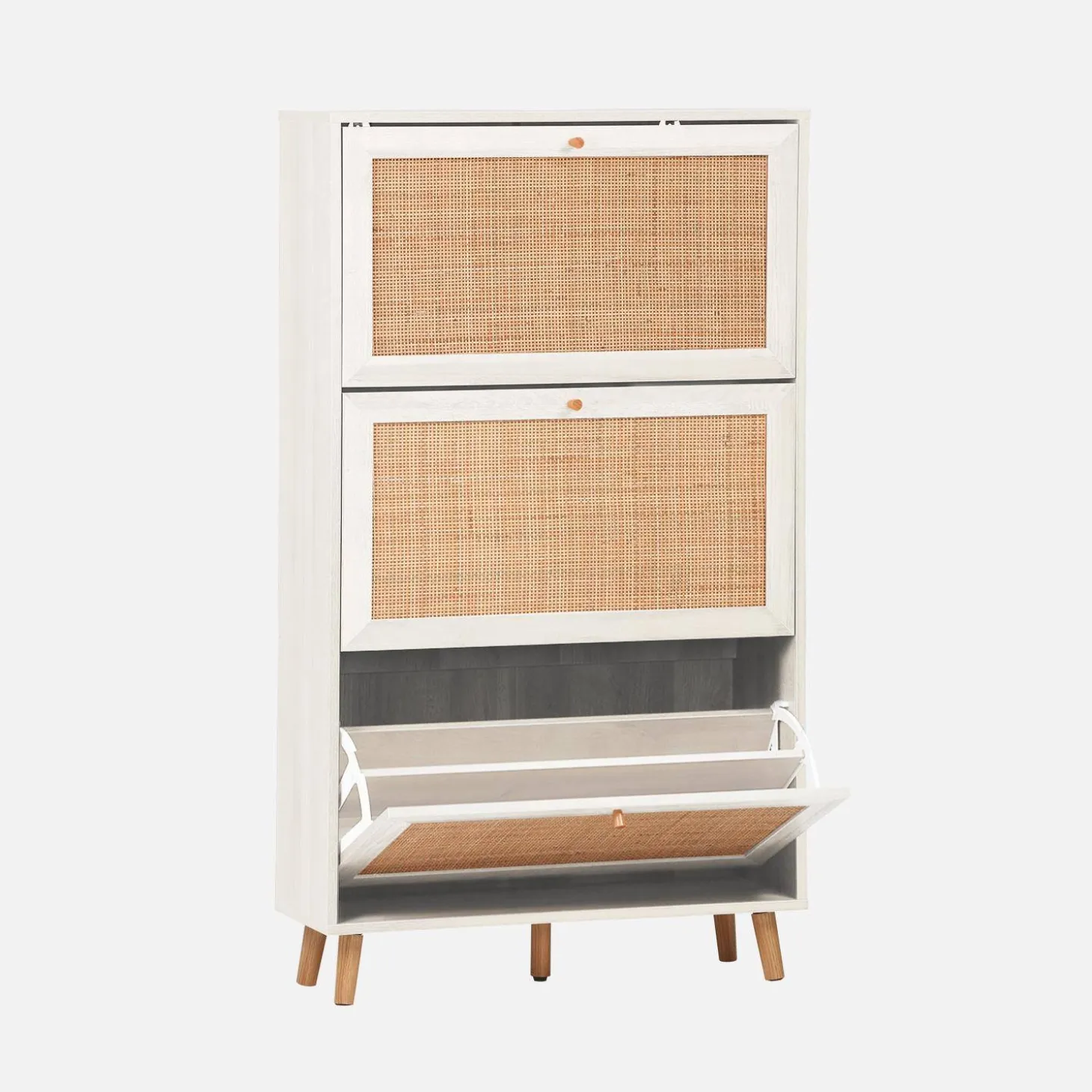 Mueble zapatero de caña