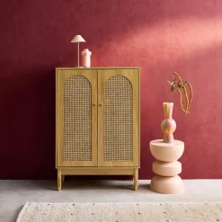 Mueble zapatero de caña de 2 puertas