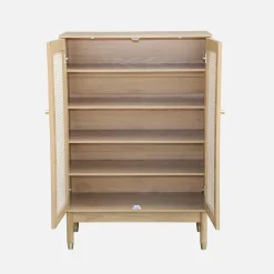 Mueble zapatero de caña de 2 puertas