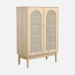 Mueble zapatero de caña de 2 puertas