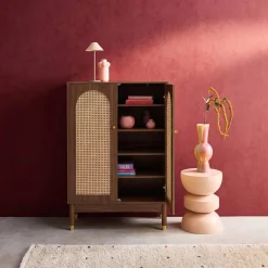 Mueble zapatero de caña de 2 puertas