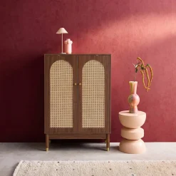 Mueble zapatero de caña de 2 puertas