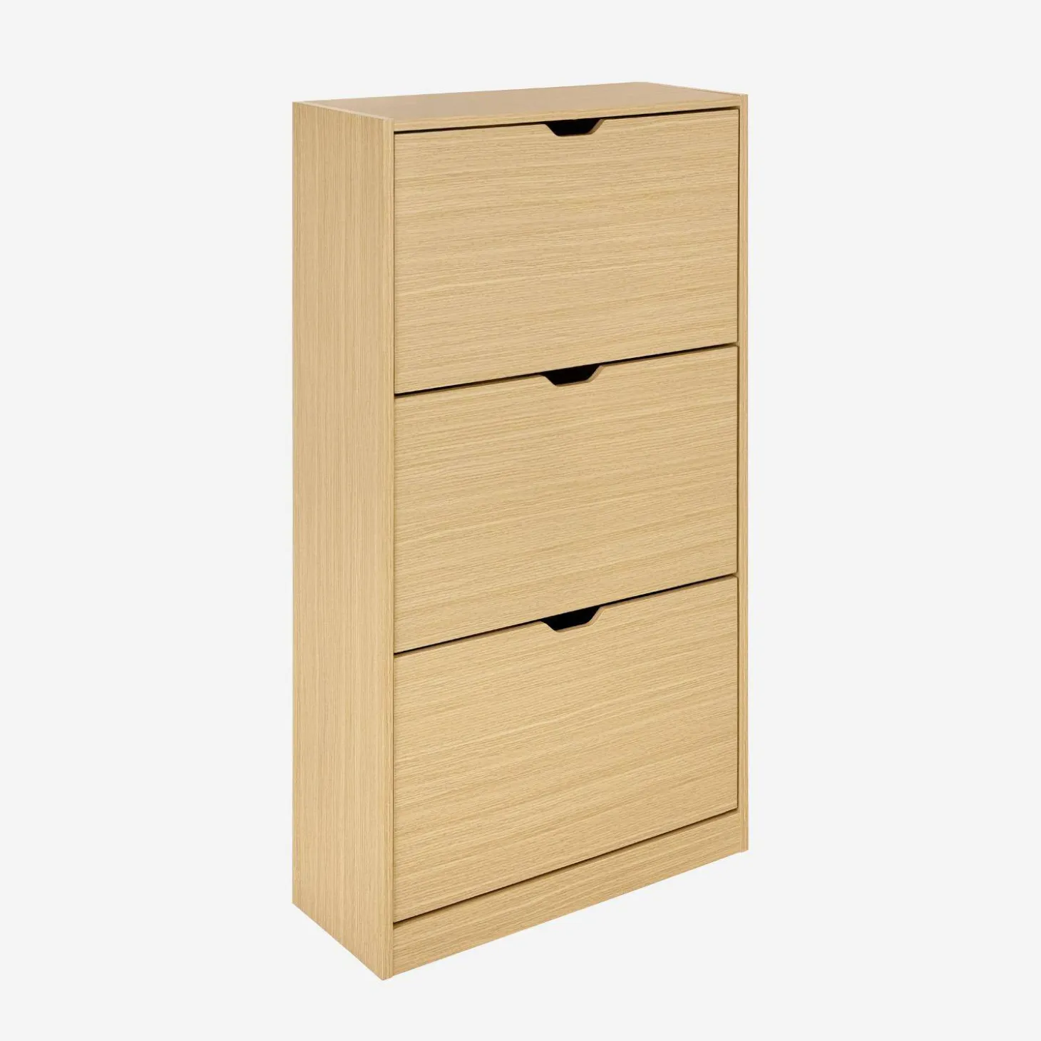 Mueble zapatero decorativo de madera con 3 cajones