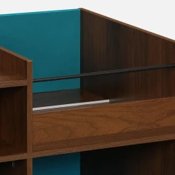 Muebles de vinilo vintage bicolor con decoración de madera oscura, 130cm