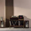 Muebles de vinilo vintage con decoración de madera oscura, 100cm