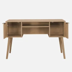 Oficina efecto madera y mimbre, 2 cajones
