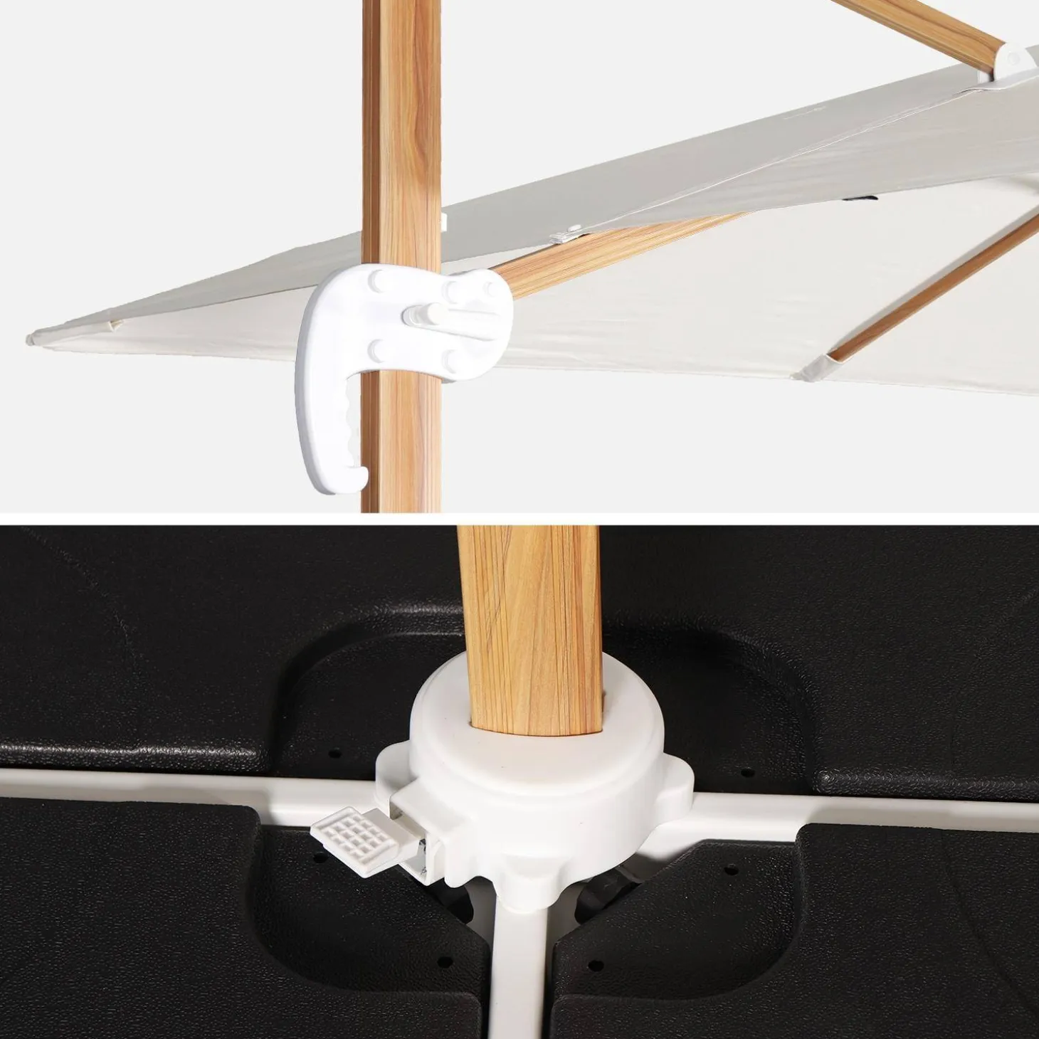 Parasol cuadrado excéntrico, 3x3m