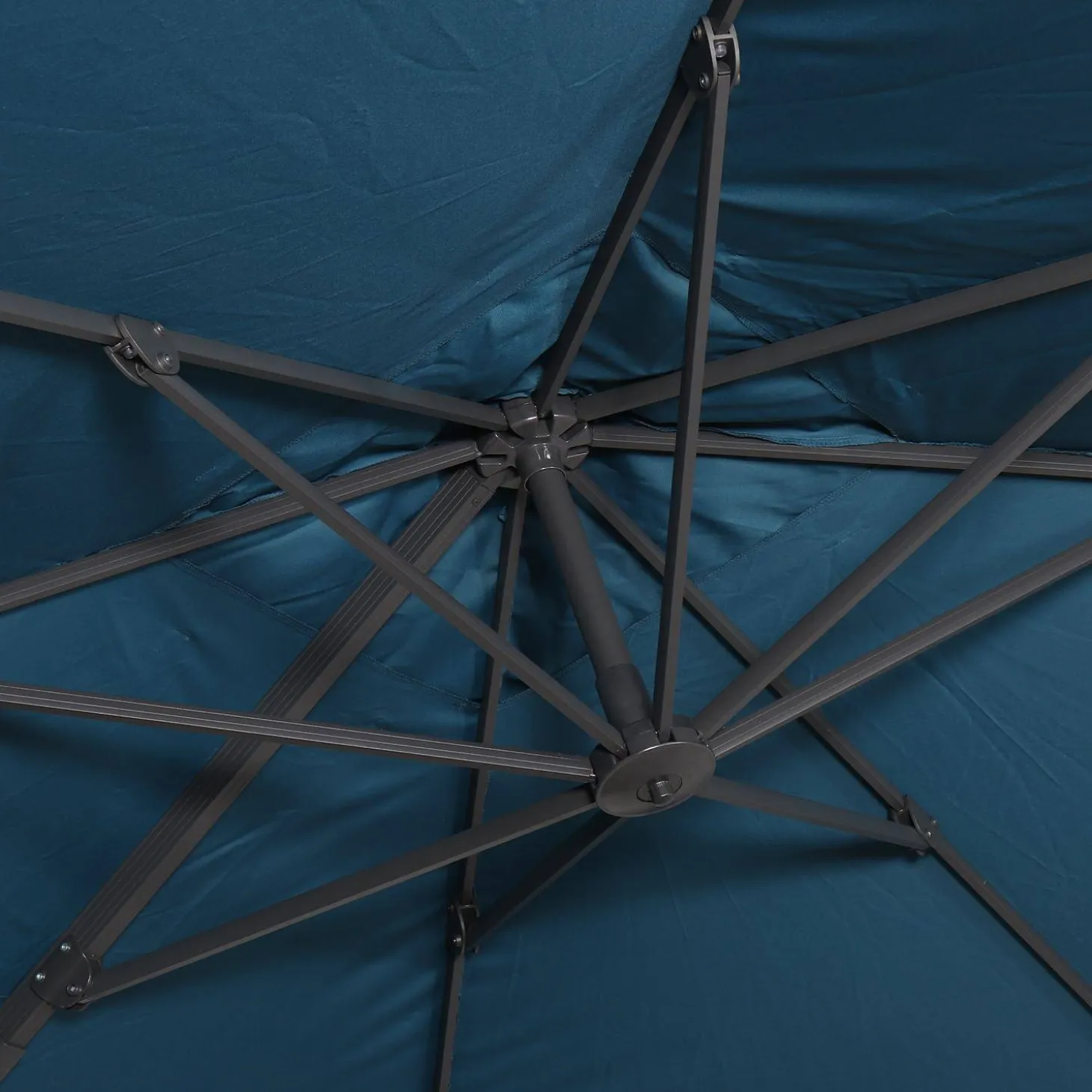 Parasol cuadrado excéntrico, 3x3m + placas de lastre 50x50cm