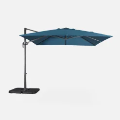 Parasol cuadrado excéntrico, 3x3m + placas de lastre 50x50cm