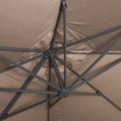Parasol cuadrado excéntrico, 3x3m + placas de lastre 50x50cm