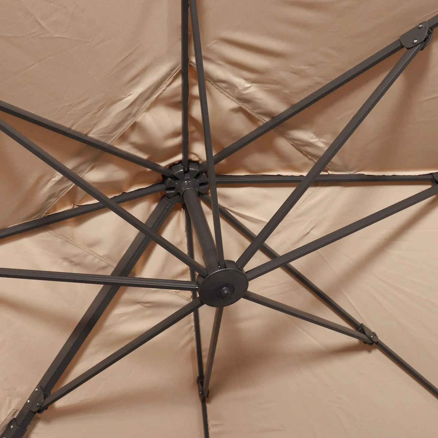 Parasol cuadrado excéntrico, 3x3m + placas de lastre 50x50cm