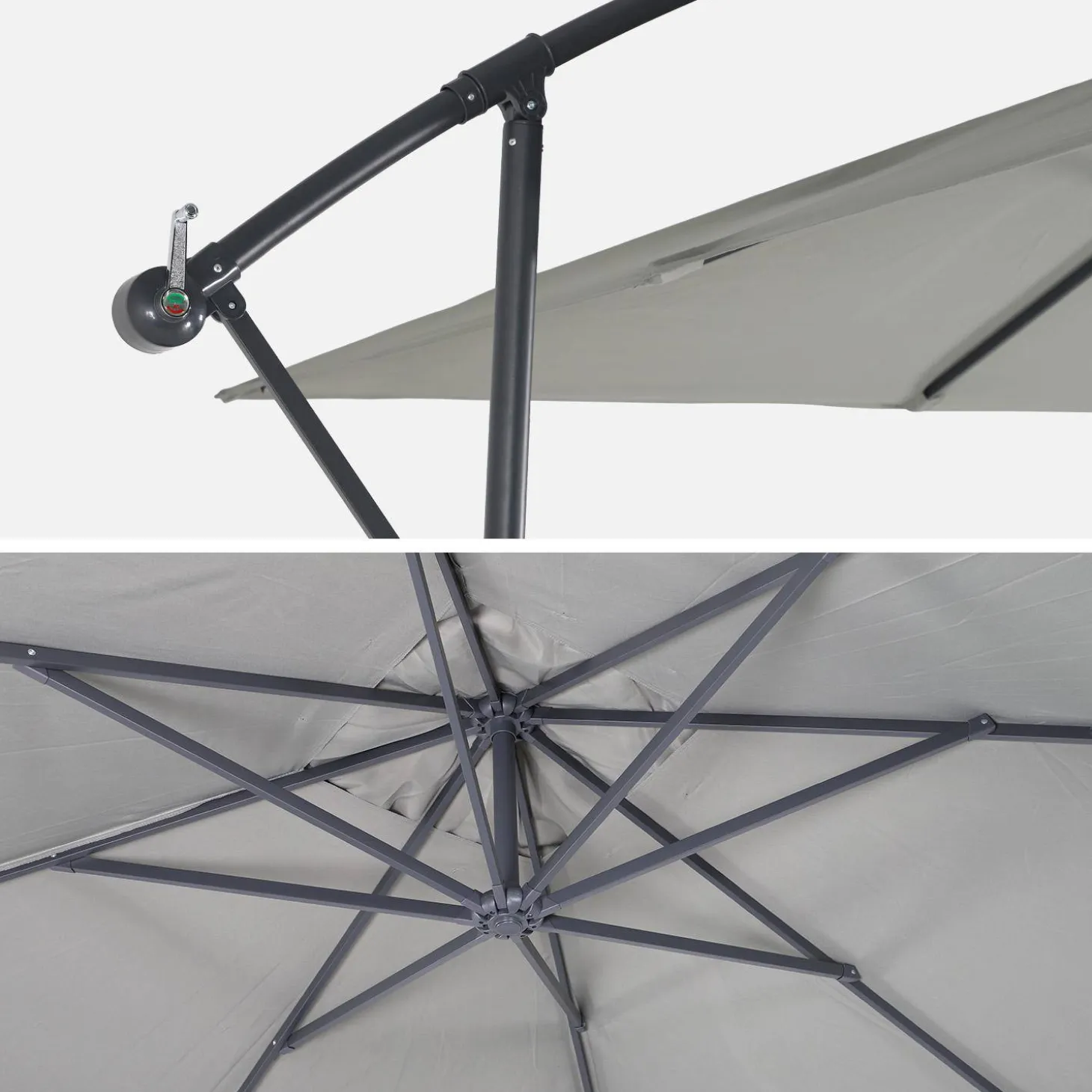 Parasol cuadrado excéntrico, 3x3m