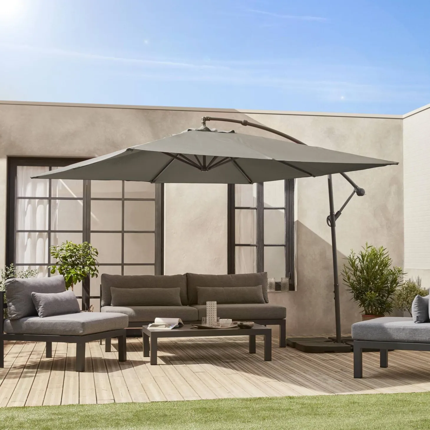 Parasol cuadrado excéntrico, 3x3m