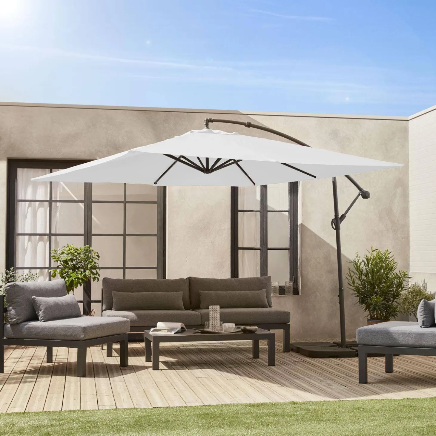 Parasol cuadrado excéntrico, 3x3m